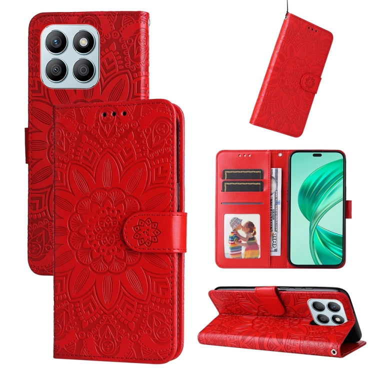 Custodia per telefono in pelle di girasole goffrata, For Honor 200 Pro, For Honor 200 Lite Global, For Honor Magic6 Pro, For Honor X8b