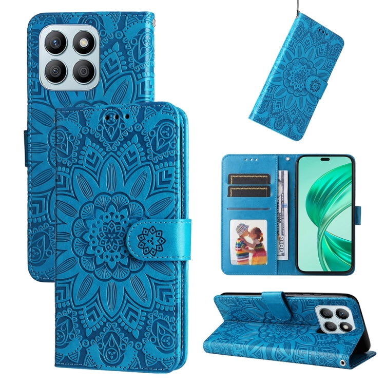 Custodia per telefono in pelle di girasole goffrata, For Honor 200 Pro, For Honor 200 Lite Global, For Honor Magic6 Pro, For Honor X8b