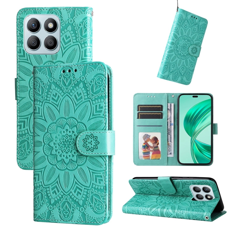 Custodia per telefono in pelle di girasole goffrata, For Honor 200 Pro, For Honor 200 Lite Global, For Honor Magic6 Pro, For Honor X8b