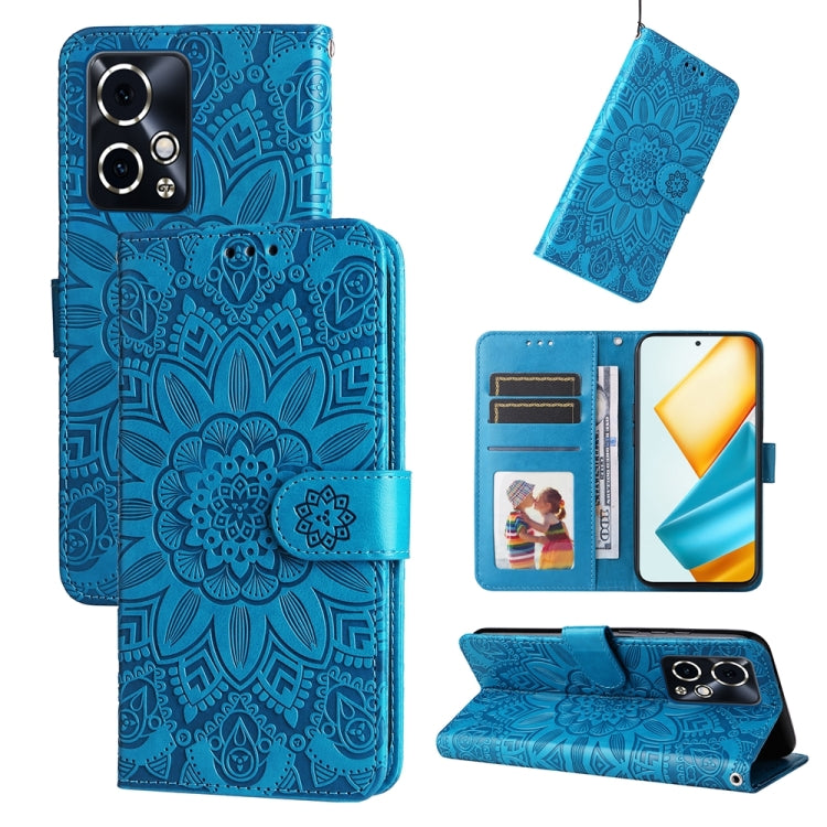 Custodia per telefono in pelle di girasole goffrata, For Honor 90 GT, For Honor 100 Pro, For Honor 100, For Honor X50i+