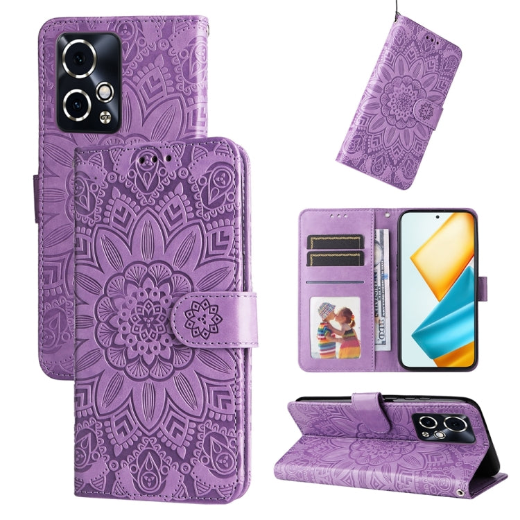 Custodia per telefono in pelle di girasole goffrata, For Honor 90 GT, For Honor 100 Pro, For Honor 100, For Honor X50i+