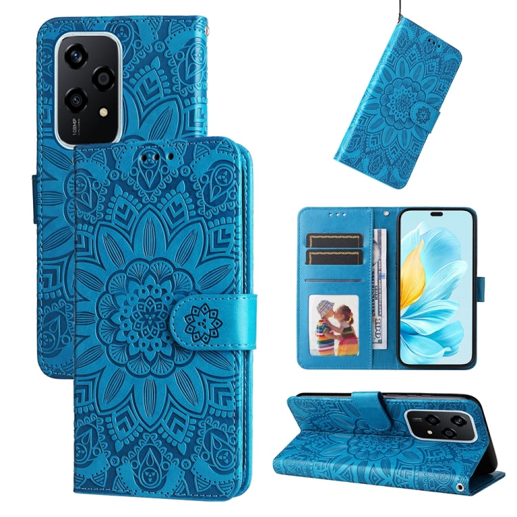 Custodia per telefono in pelle di girasole goffrata, For Honor 200 Pro, For Honor 200 Lite Global, For Honor Magic6 Pro, For Honor X8b
