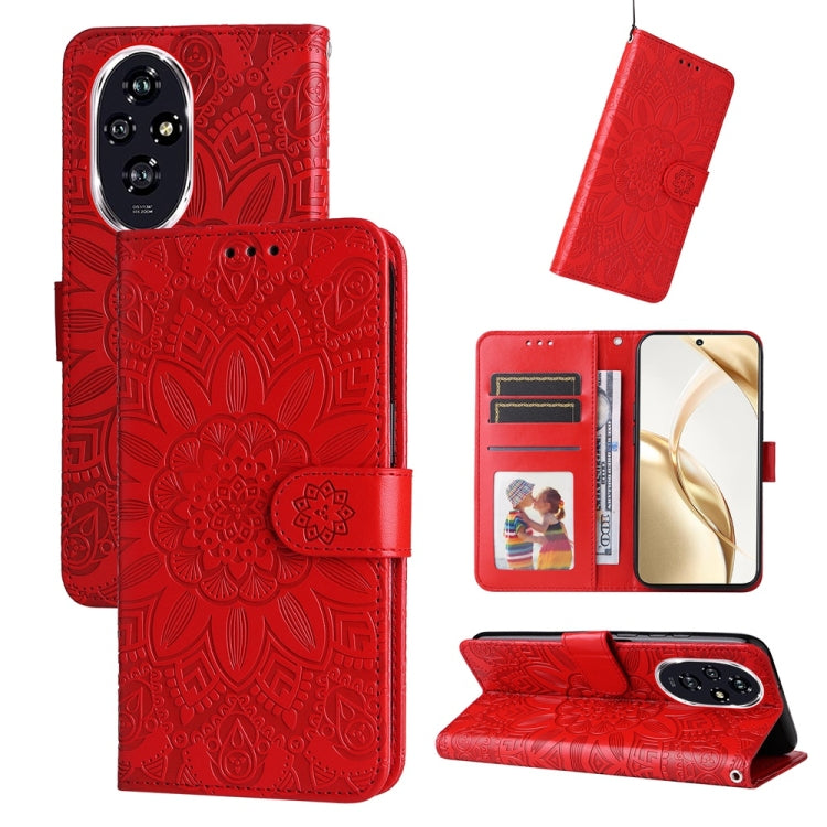 Custodia per telefono in pelle di girasole goffrata, For Honor Magic7, For Honor X60i, For Honor Play 60 Plus, For Honor 200