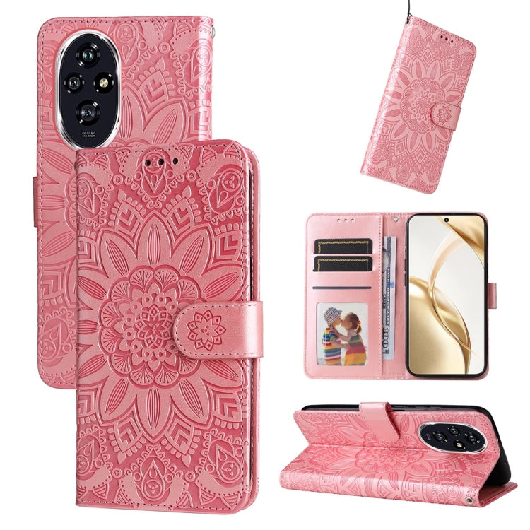 Custodia per telefono in pelle di girasole goffrata, For Honor Magic7, For Honor X60i, For Honor Play 60 Plus, For Honor 200