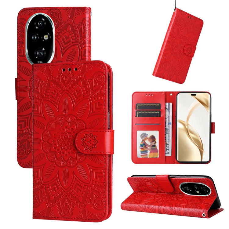 Custodia per telefono in pelle di girasole goffrata, For Honor 200 Pro, For Honor 200 Lite Global, For Honor Magic6 Pro, For Honor X8b