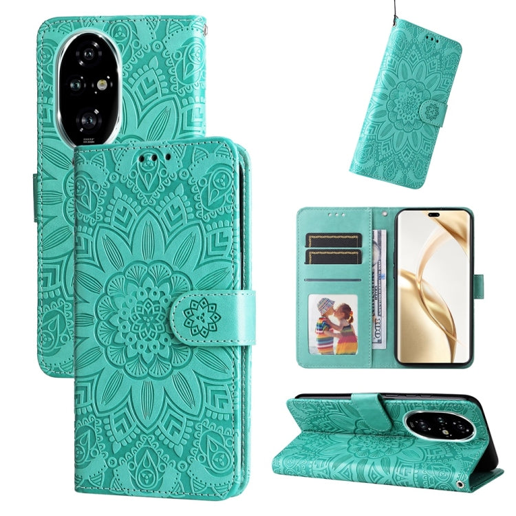 Custodia per telefono in pelle di girasole goffrata, For Honor 200 Pro, For Honor 200 Lite Global, For Honor Magic6 Pro, For Honor X8b
