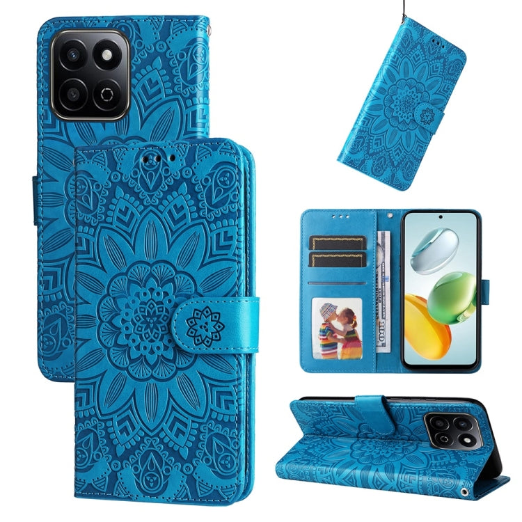 Custodia per telefono in pelle di girasole goffrata, For Honor Magic7, For Honor X60i, For Honor Play 60 Plus, For Honor 200