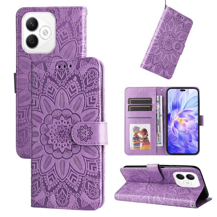 Custodia per telefono in pelle di girasole goffrata, For Honor Magic7, For Honor X60i, For Honor Play 60 Plus, For Honor 200