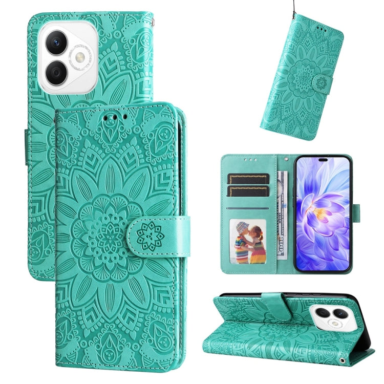 Custodia per telefono in pelle di girasole goffrata, For Honor Magic7, For Honor X60i, For Honor Play 60 Plus, For Honor 200