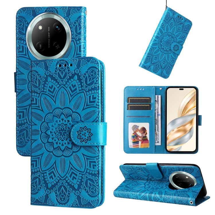 Custodia per telefono in pelle di girasole goffrata, For Honor 300 Pro, For Honor 300, For Honor X9c / Magic7 Lite, For Honor Magic7 Pro