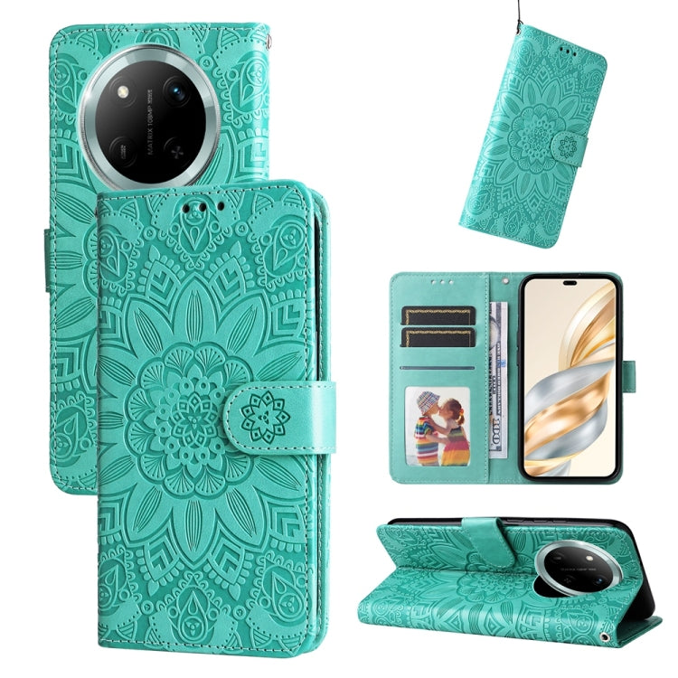 Custodia per telefono in pelle di girasole goffrata, For Honor 300 Pro, For Honor 300, For Honor X9c / Magic7 Lite, For Honor Magic7 Pro