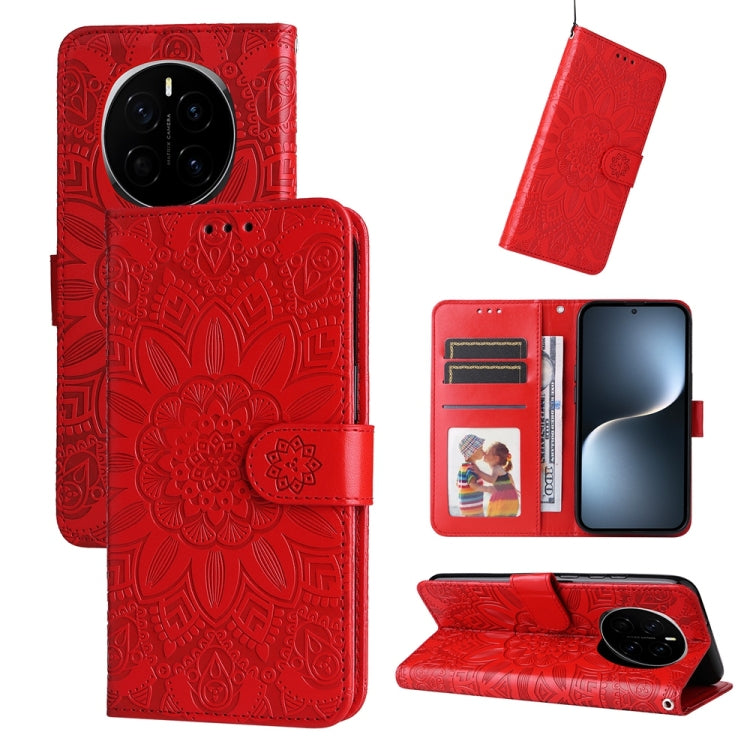 Custodia per telefono in pelle di girasole goffrata, For Honor Magic7, For Honor X60i, For Honor Play 60 Plus, For Honor 200