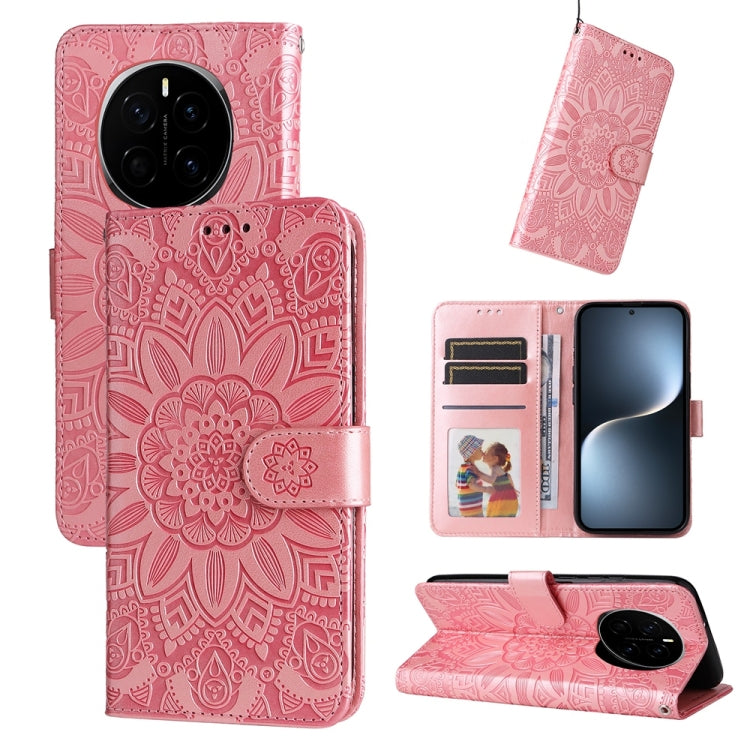 Custodia per telefono in pelle di girasole goffrata, For Honor Magic7, For Honor X60i, For Honor Play 60 Plus, For Honor 200