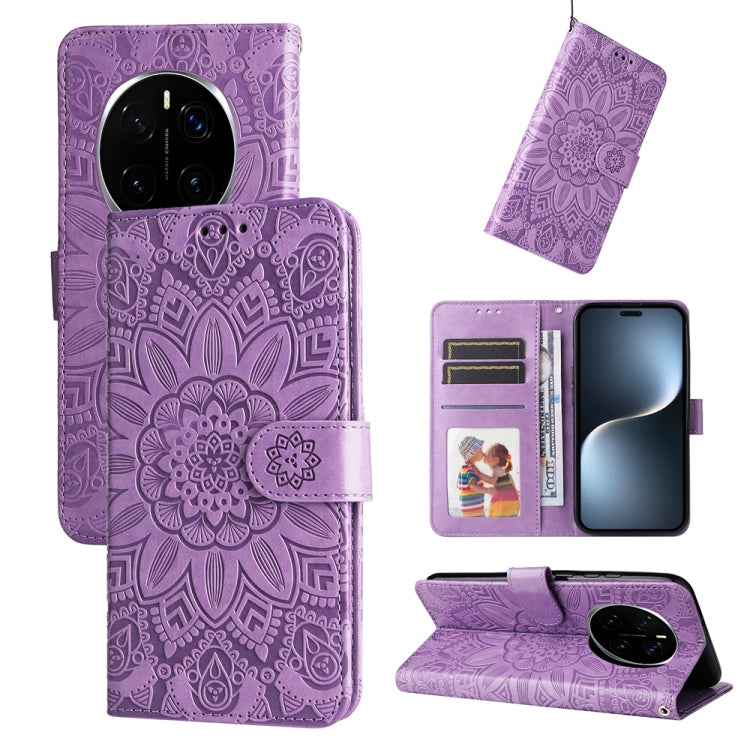 Custodia per telefono in pelle di girasole goffrata, For Honor 300 Pro, For Honor 300, For Honor X9c / Magic7 Lite, For Honor Magic7 Pro