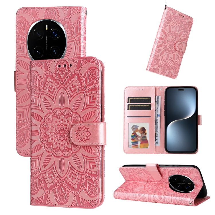 Custodia per telefono in pelle di girasole goffrata, For Honor 300 Pro, For Honor 300, For Honor X9c / Magic7 Lite, For Honor Magic7 Pro