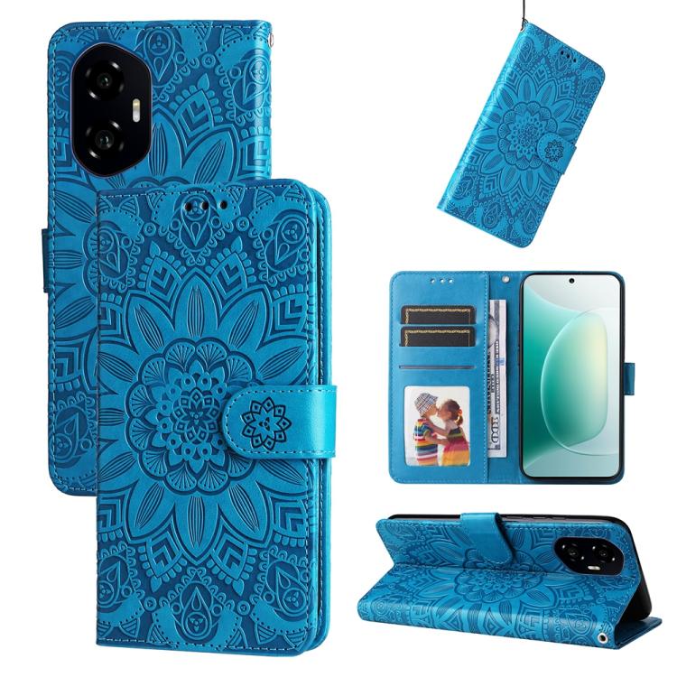Custodia per telefono in pelle di girasole goffrata, For Honor 300 Pro, For Honor 300, For Honor X9c / Magic7 Lite, For Honor Magic7 Pro