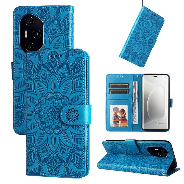 Custodia per telefono in pelle di girasole goffrata, For Honor 400 Lite Global, For Honor 400 Global 156.5mm, For Honor X8c 4G, For Honor 300 Ultra