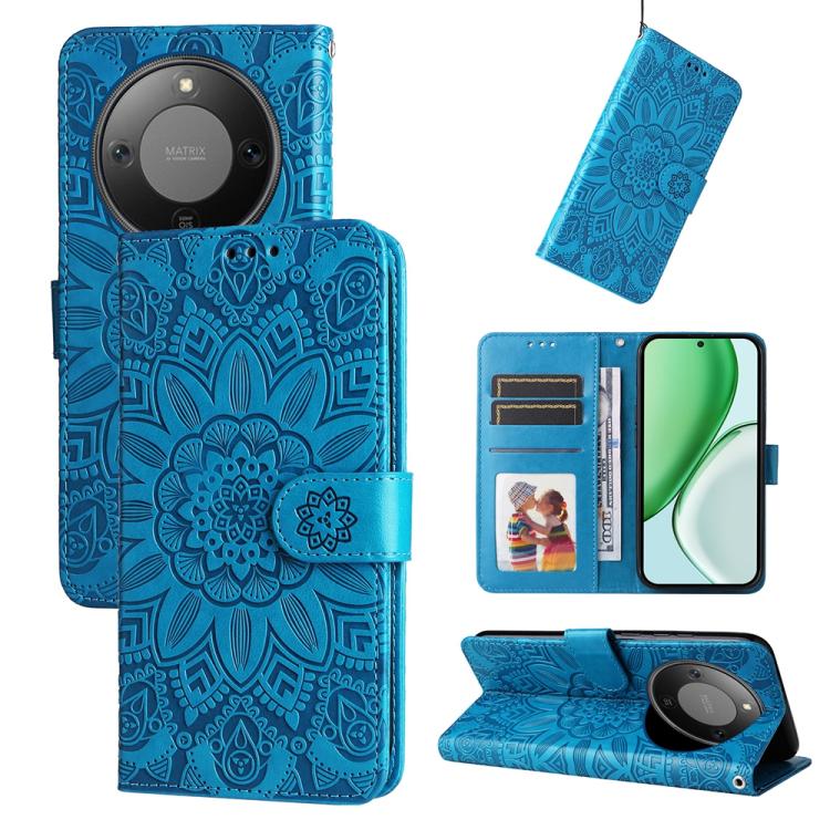 Custodia per telefono in pelle di girasole goffrata, For Honor X5c Plus, For Honor X70 5G, For Honor X6b 4G / X6c 4G / X5b / X5b Plus, For Honor Play 60