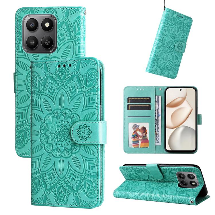 Custodia per telefono in pelle di girasole goffrata, For Honor Magic8, For Honor 400 Smart 5G / X7d 4G / Play 10T 5G, For Honor Play10 4G, For Honor Play 70 Plus