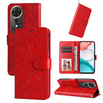 Custodia per telefono in pelle di girasole goffrata, For Honor Magic8, For Honor 400 Smart 5G / X7d 4G / Play 10T 5G, For Honor Play10 4G, For Honor Play 70 Plus