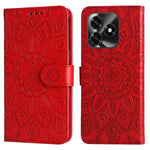 Custodia per telefono in pelle di girasole goffrata, For Honor X5c Plus, For Honor X70 5G, For Honor X6b 4G / X6c 4G / X5b / X5b Plus, For Honor Play 60