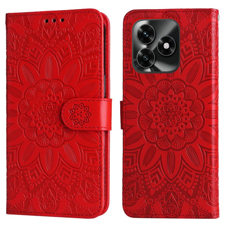 Custodia per telefono in pelle di girasole goffrata, For Honor X5c Plus, For Honor X70 5G, For Honor X6b 4G / X6c 4G / X5b / X5b Plus, For Honor Play 60