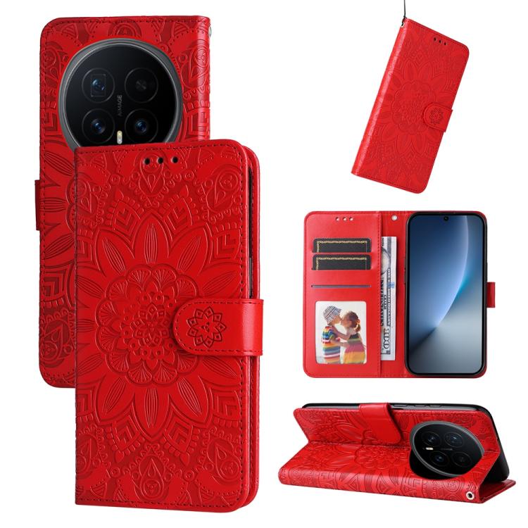 Custodia per telefono in pelle di girasole goffrata, For Honor Magic8, For Honor 400 Smart 5G / X7d 4G / Play 10T 5G, For Honor Play10 4G, For Honor Play 70 Plus