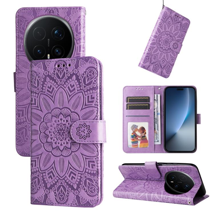 Custodia per telefono in pelle di girasole goffrata, For Honor X6d 5G / Play 60A 5G, For Honor X8d 4G, For Honor 500 / 500 Pro Global 155.8mm, For Honor Magic8 Pro