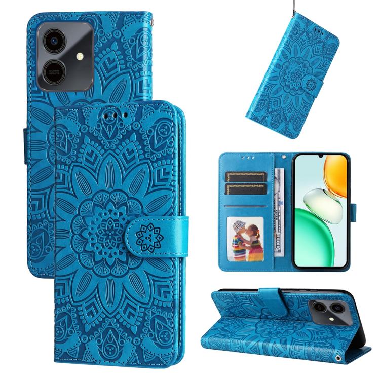 Custodia per telefono in pelle di girasole goffrata, For Honor Magic8, For Honor 400 Smart 5G / X7d 4G / Play 10T 5G, For Honor Play10 4G, For Honor Play 70 Plus