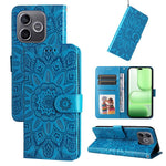 Custodia per telefono in pelle di girasole goffrata, For Honor 600 Smart 5G, For Honor Play 80 Plus 5G, For Honor 600 Global / 600 Pro Global, For Honor 600 Lite Global