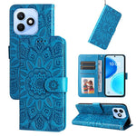 Custodia per telefono in pelle di girasole goffrata, For Honor X6d 5G / Play 60A 5G, For Honor X8d 4G, For Honor 500 / 500 Pro Global 155.8mm, For Honor Magic8 Pro