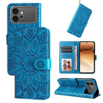 Custodia per telefono in pelle di girasole goffrata, For Honor 600 Smart 5G, For Honor Play 80 Plus 5G, For Honor 600 Global / 600 Pro Global, For Honor 600 Lite Global
