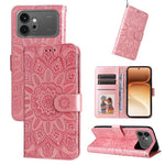 Custodia per telefono in pelle di girasole goffrata, For Honor 600 Smart 5G, For Honor Play 80 Plus 5G, For Honor 600 Global / 600 Pro Global, For Honor 600 Lite Global