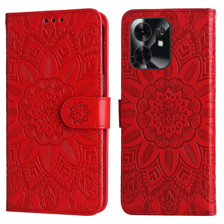 Custodia per telefono in pelle di girasole goffrata, For Honor X6d 5G / Play 60A 5G, For Honor X8d 4G, For Honor 500 / 500 Pro Global 155.8mm, For Honor Magic8 Pro