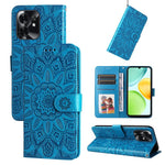 Custodia per telefono in pelle di girasole goffrata, For Honor X6d 5G / Play 60A 5G, For Honor X8d 4G, For Honor 500 / 500 Pro Global 155.8mm, For Honor Magic8 Pro
