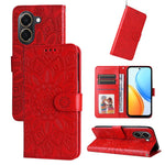 Custodia per telefono in pelle di girasole goffrata, For Honor 600 Smart 5G, For Honor Play 80 Plus 5G, For Honor 600 Global / 600 Pro Global, For Honor 600 Lite Global