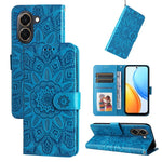 Custodia per telefono in pelle di girasole goffrata, For Honor 600 Smart 5G, For Honor Play 80 Plus 5G, For Honor 600 Global / 600 Pro Global, For Honor 600 Lite Global