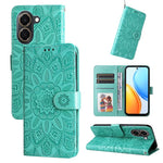 Custodia per telefono in pelle di girasole goffrata, For Honor 600 Smart 5G, For Honor Play 80 Plus 5G, For Honor 600 Global / 600 Pro Global, For Honor 600 Lite Global