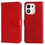 Custodia per telefono in pelle di girasole goffrata, For Honor 600 Smart 5G, For Honor Play 80 Plus 5G, For Honor 600 Global / 600 Pro Global, For Honor 600 Lite Global
