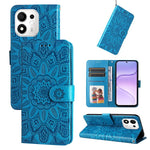 Custodia per telefono in pelle di girasole goffrata, For Honor 600 Smart 5G, For Honor Play 80 Plus 5G, For Honor 600 Global / 600 Pro Global, For Honor 600 Lite Global
