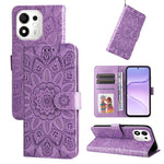 Custodia per telefono in pelle di girasole goffrata, For Honor 600 Smart 5G, For Honor Play 80 Plus 5G, For Honor 600 Global / 600 Pro Global, For Honor 600 Lite Global