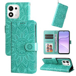 Custodia per telefono in pelle di girasole goffrata, For Honor 600 Smart 5G, For Honor Play 80 Plus 5G, For Honor 600 Global / 600 Pro Global, For Honor 600 Lite Global