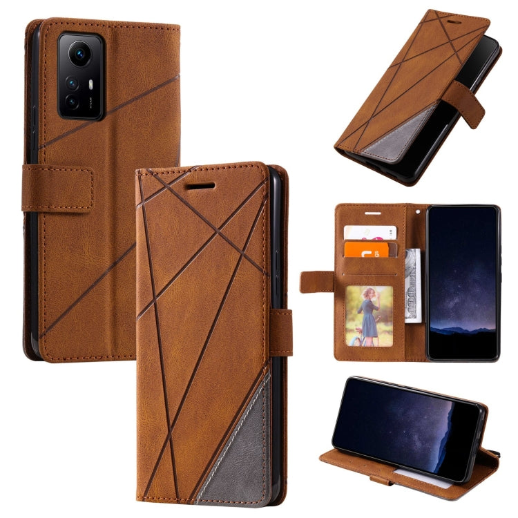 Custodia portafoglio in pelle flip per Redmi 12 4G