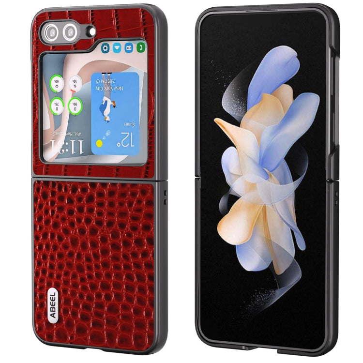 Custodia in pelle con motivo coccodrillo per Samsung Galaxy Z Fli