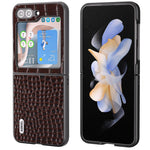 Custodia in pelle con motivo coccodrillo per Samsung Galaxy Z Fli