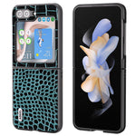 Custodia in pelle con motivo coccodrillo per Samsung Galaxy Z Fli