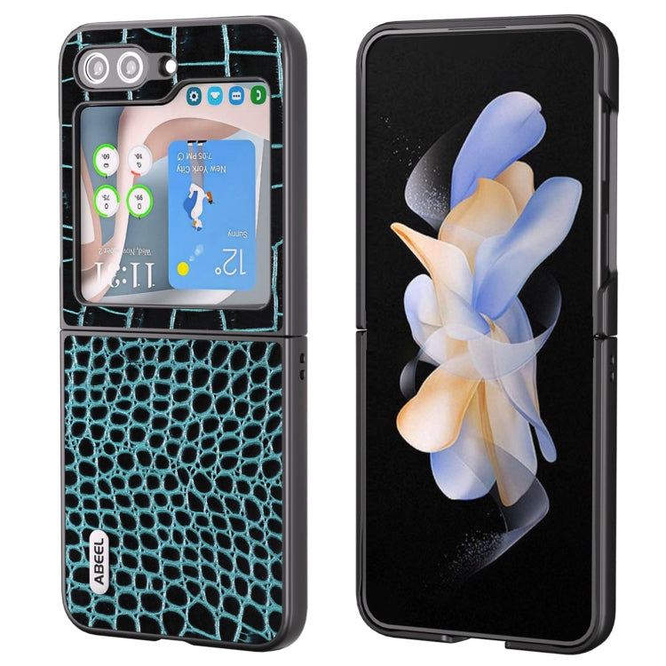 Custodia in pelle con motivo coccodrillo per Samsung Galaxy Z Fli