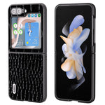 Custodia in pelle con motivo coccodrillo per Samsung Galaxy Z Fli