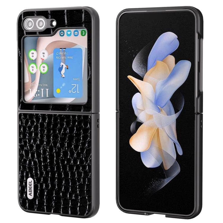 Custodia in pelle con motivo coccodrillo per Samsung Galaxy Z Fli