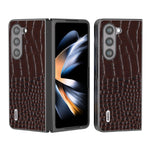 Custodia in pelle con motivo coccodrillo per Samsung Galaxy Z Fli